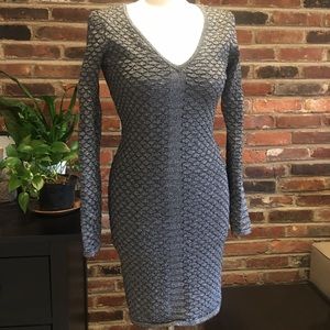 **SOLD **Cache silver/grey bodycon dress